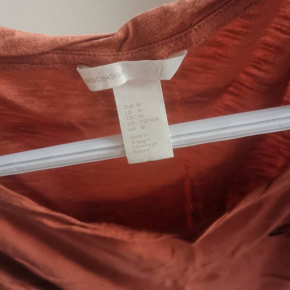 H&M Basic Coral Short sleeve T-shirt - Size Large - Picture 3 of 3